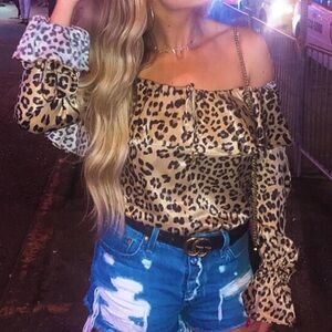 House of Harlow Leopard Bodysuit